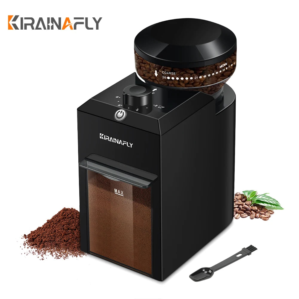 Electric Burr Coffee Grinder, 28 Adjustable Grind Settings, Automatic Coffee Bean Grinder for Espresso, Drip & French Press