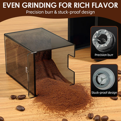 Electric Burr Coffee Grinder, 28 Adjustable Grind Settings, Automatic Coffee Bean Grinder for Espresso, Drip & French Press