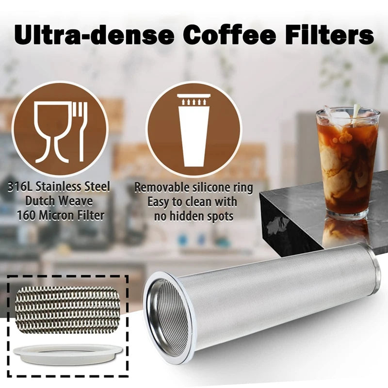 Cold Brew Coffee Maker 64Oz Cold Brew Pitcher with Stainless Steel Super Dense Filter for Iced Brew Coffee, Ice Tea-B-ABAM