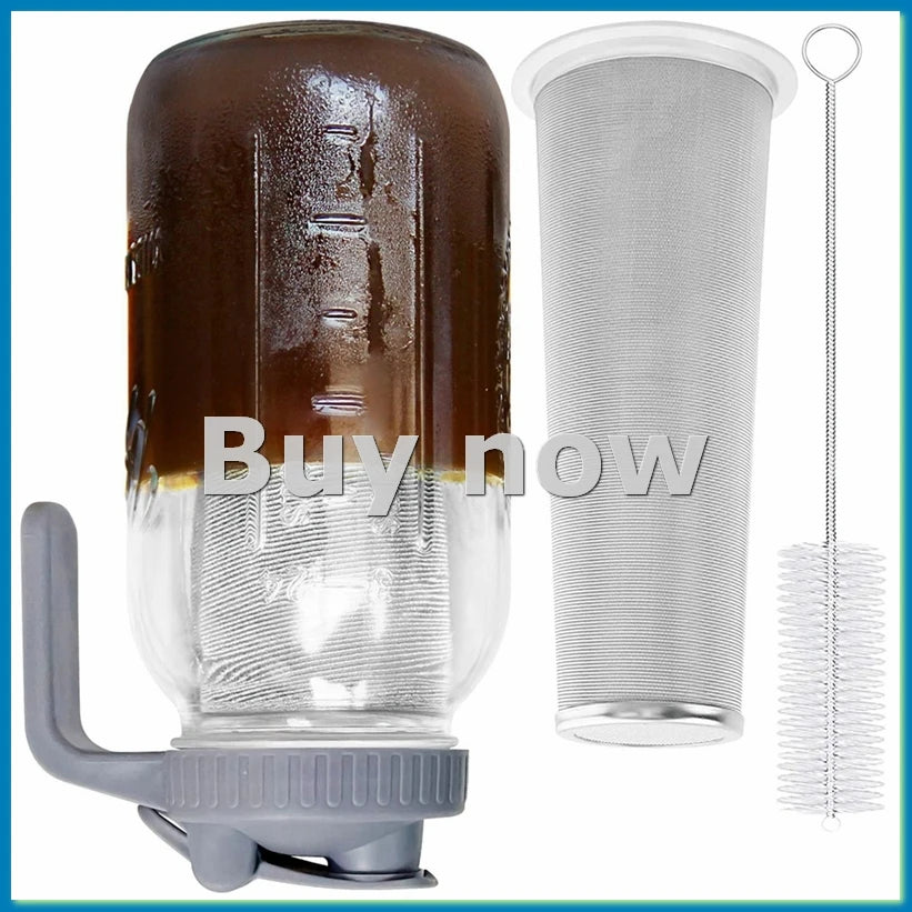 Cold Brew Coffee Maker 64Oz Cold Brew Pitcher with Stainless Steel Super Dense Filter for Iced Brew Coffee, Ice Tea-B-ABAM