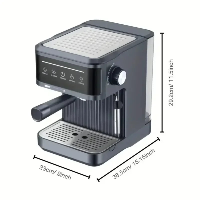 20 Bar Espresso Machine with Milk Frother, Semi-Automatic Cappuccino & Latte Coffee Maker