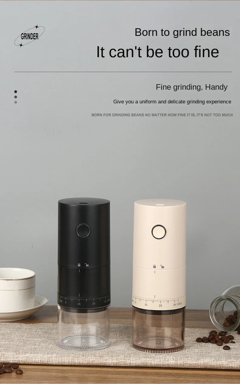 2024 New Portable Electric Coffee Grinder 38 Gears Adjustment Ceramic Filter Long Battery Life One-Button Start Bean Grinder