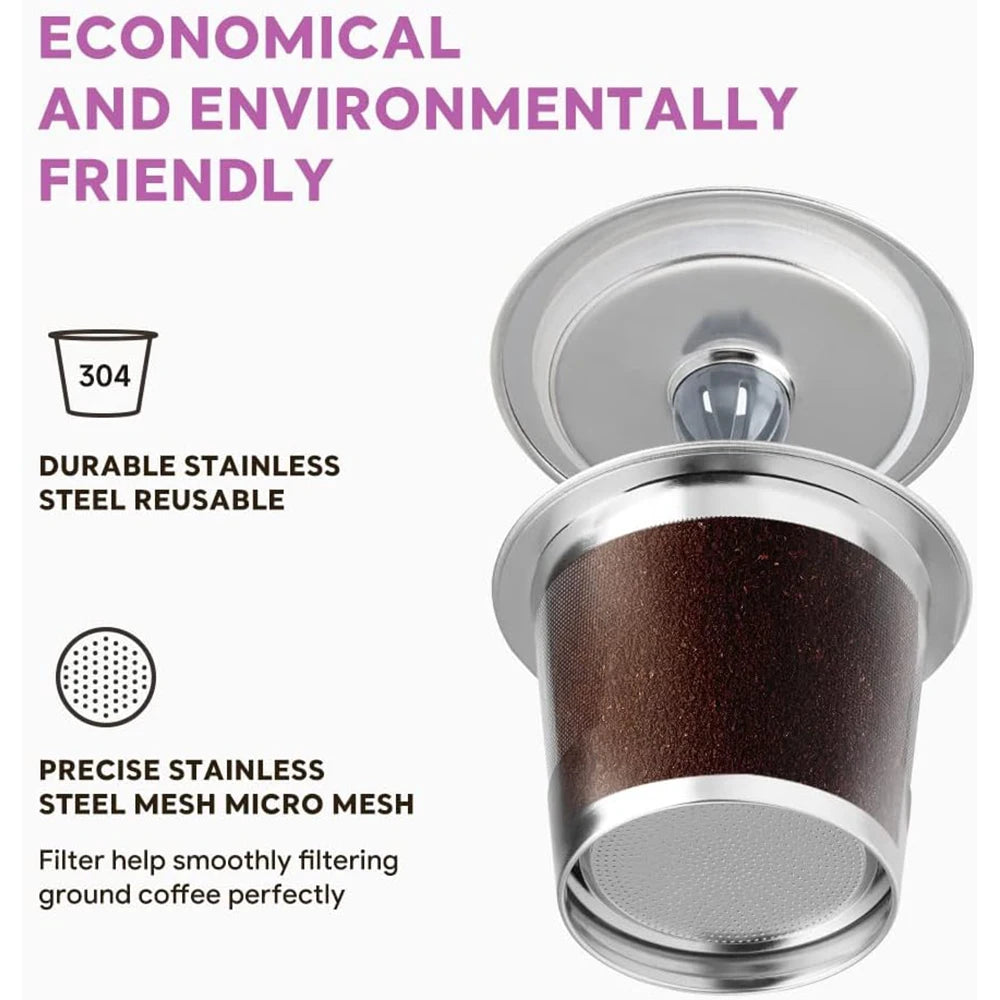 Reusable Stainless Steel K-Cup Coffee Pods – Universal Fit for 1.0 & 2.0 Brewers
