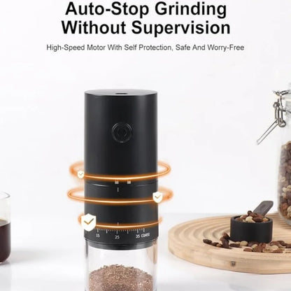 2024 New Portable Electric Coffee Grinder 38 Gears Adjustment Ceramic Filter Long Battery Life One-Button Start Bean Grinder