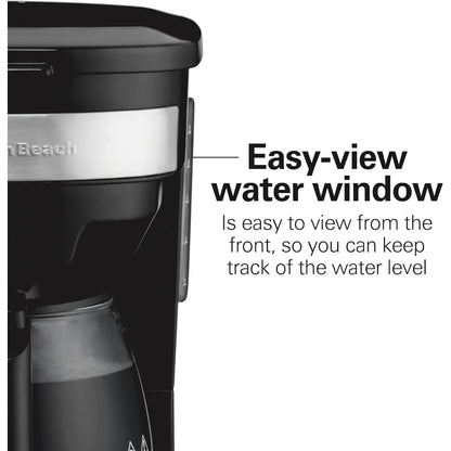 12-Cup Programmable Drip Coffee Maker with Brew Options & Glass Carafe – Black with Stainless Accents