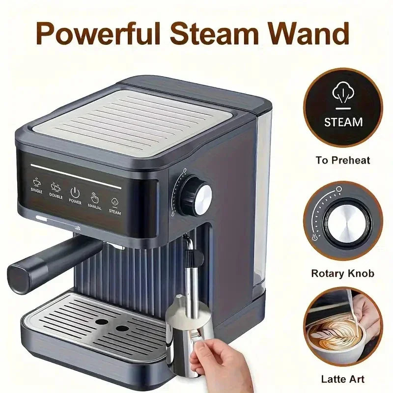 20 Bar Espresso Machine with Milk Frother, Semi-Automatic Cappuccino & Latte Coffee Maker