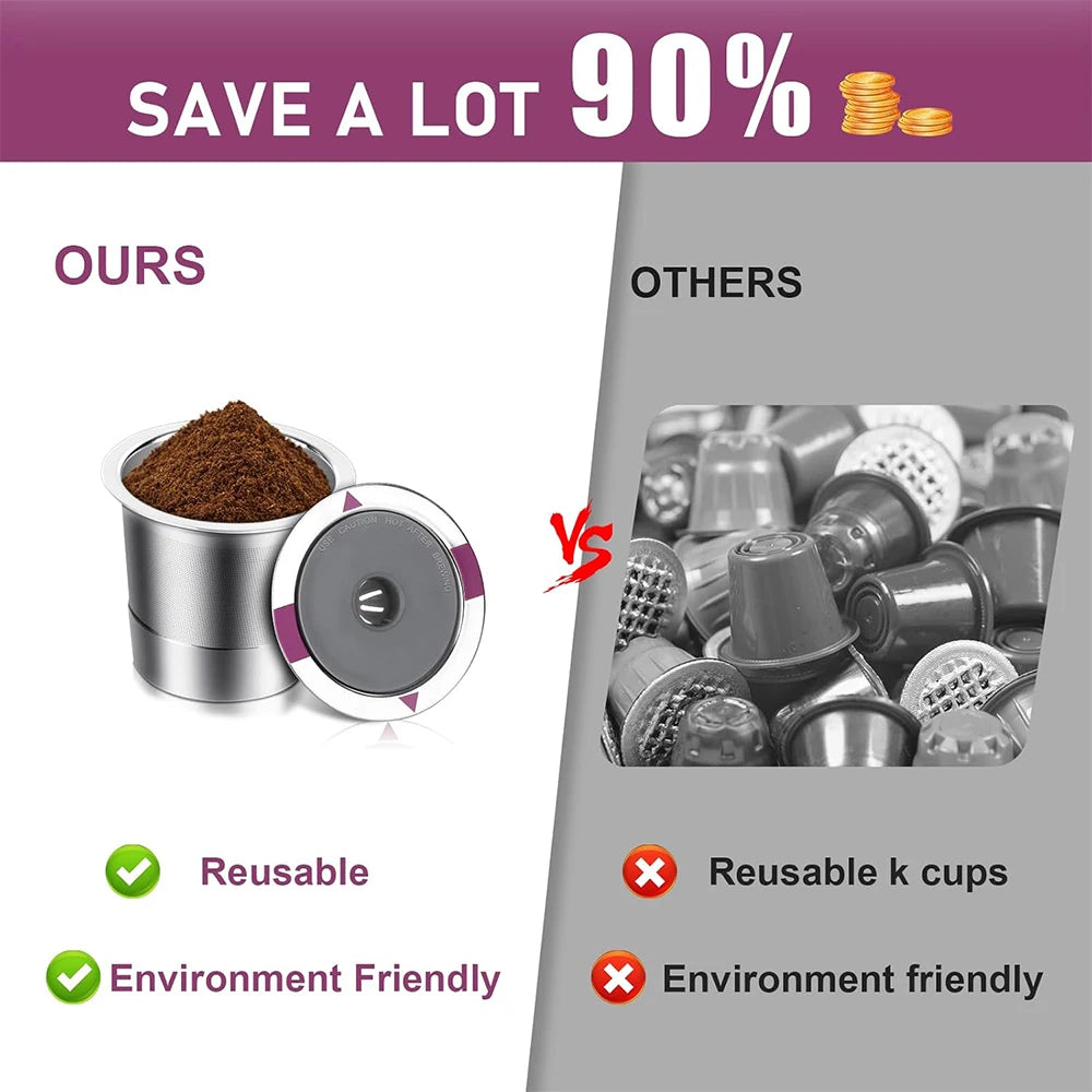 Reusable Stainless Steel K-Cup Coffee Pods – Universal Fit for 1.0 & 2.0 Brewers