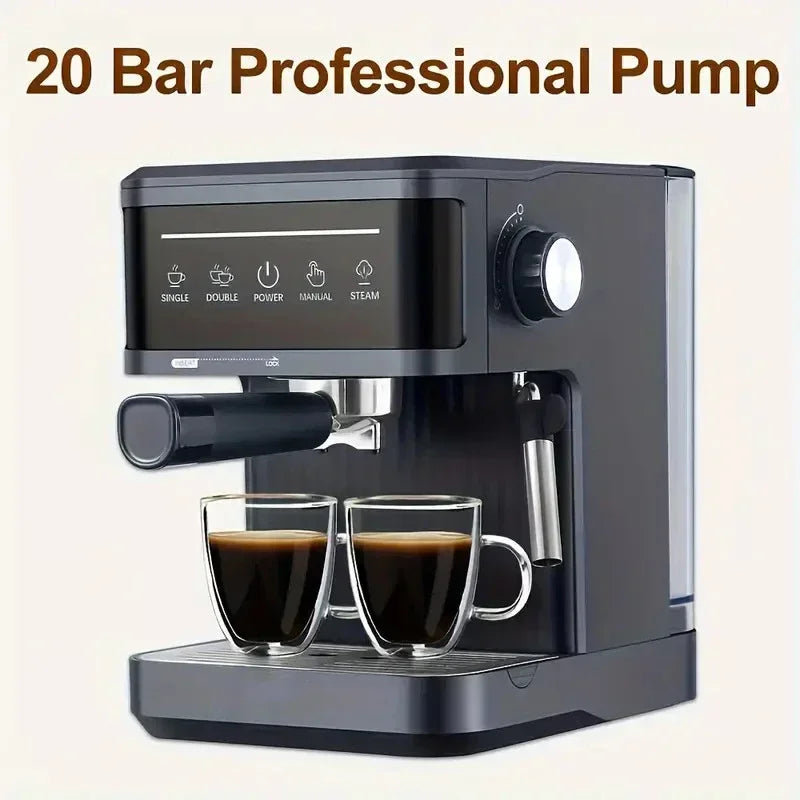 20 Bar Espresso Machine with Milk Frother, Semi-Automatic Cappuccino & Latte Coffee Maker