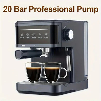 20 Bar Espresso Machine with Milk Frother, Semi-Automatic Cappuccino & Latte Coffee Maker