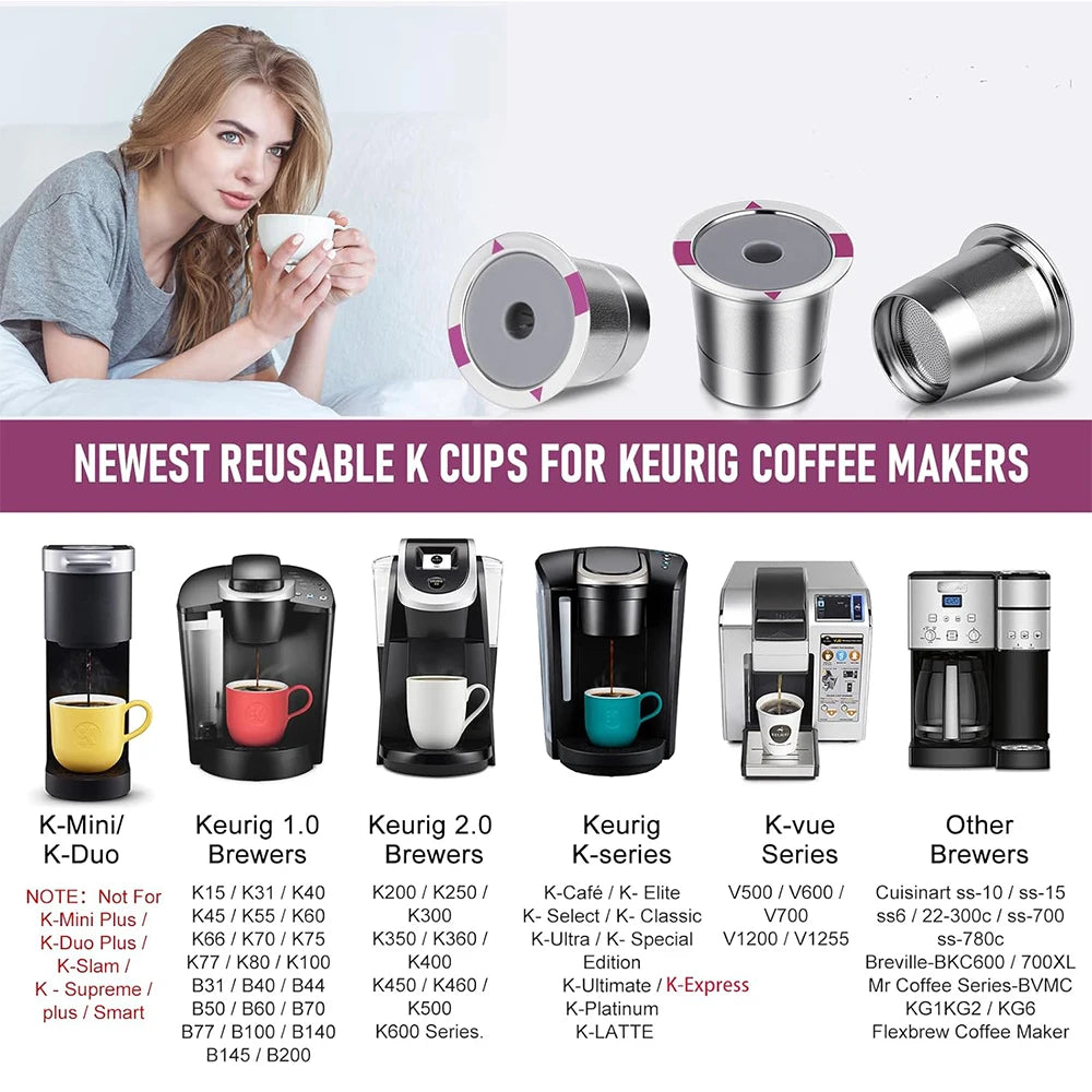 Reusable Stainless Steel K-Cup Coffee Pods – Universal Fit for 1.0 & 2.0 Brewers