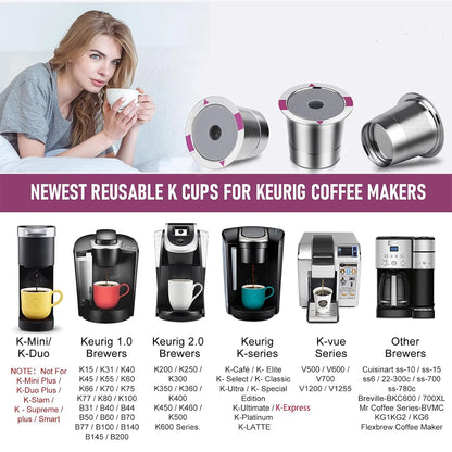 Reusable Stainless Steel K-Cup Coffee Pods – Universal Fit for 1.0 & 2.0 Brewers